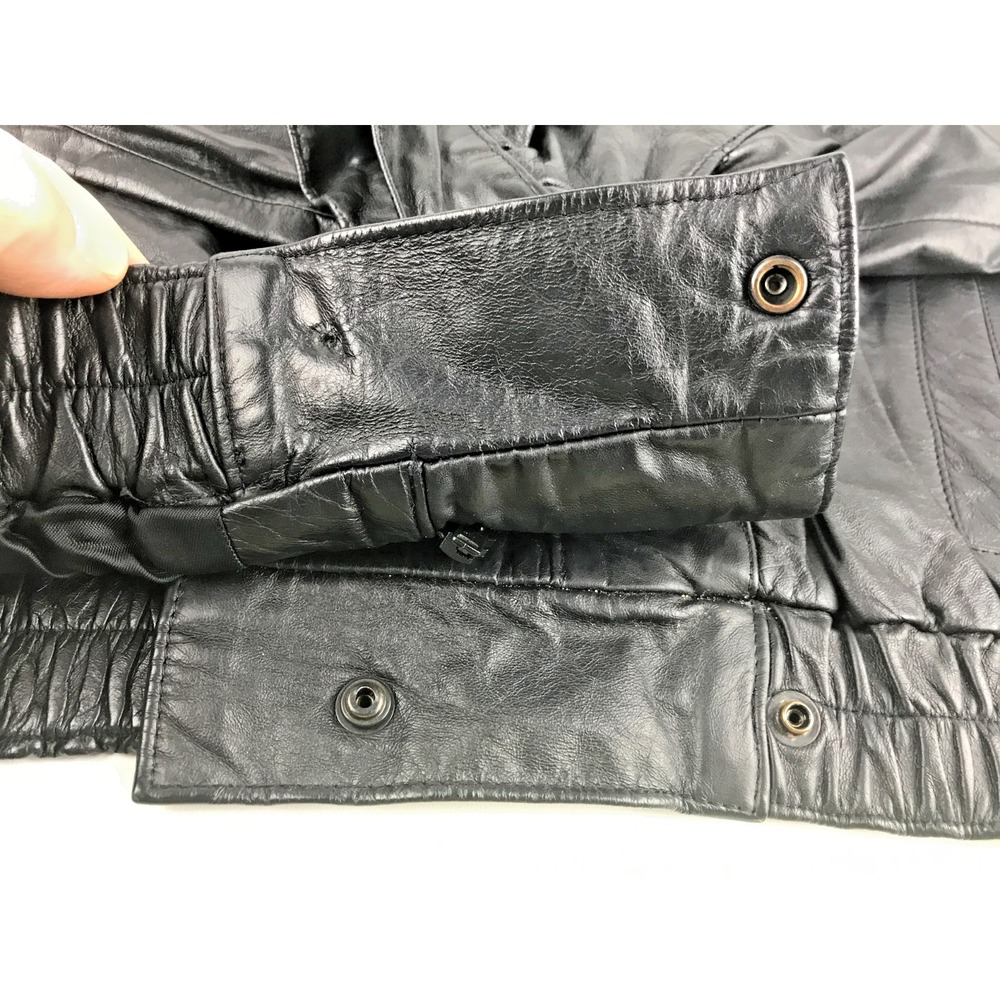 Evan Arpelli Womens Black Leather Long Sleeve Full Zip Motorcycle Jacket Size XS - Picture 13 of 13